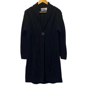 Aran Crafts 100% Merino Wool Cardigan Women’s XS Black One Button Sweater
